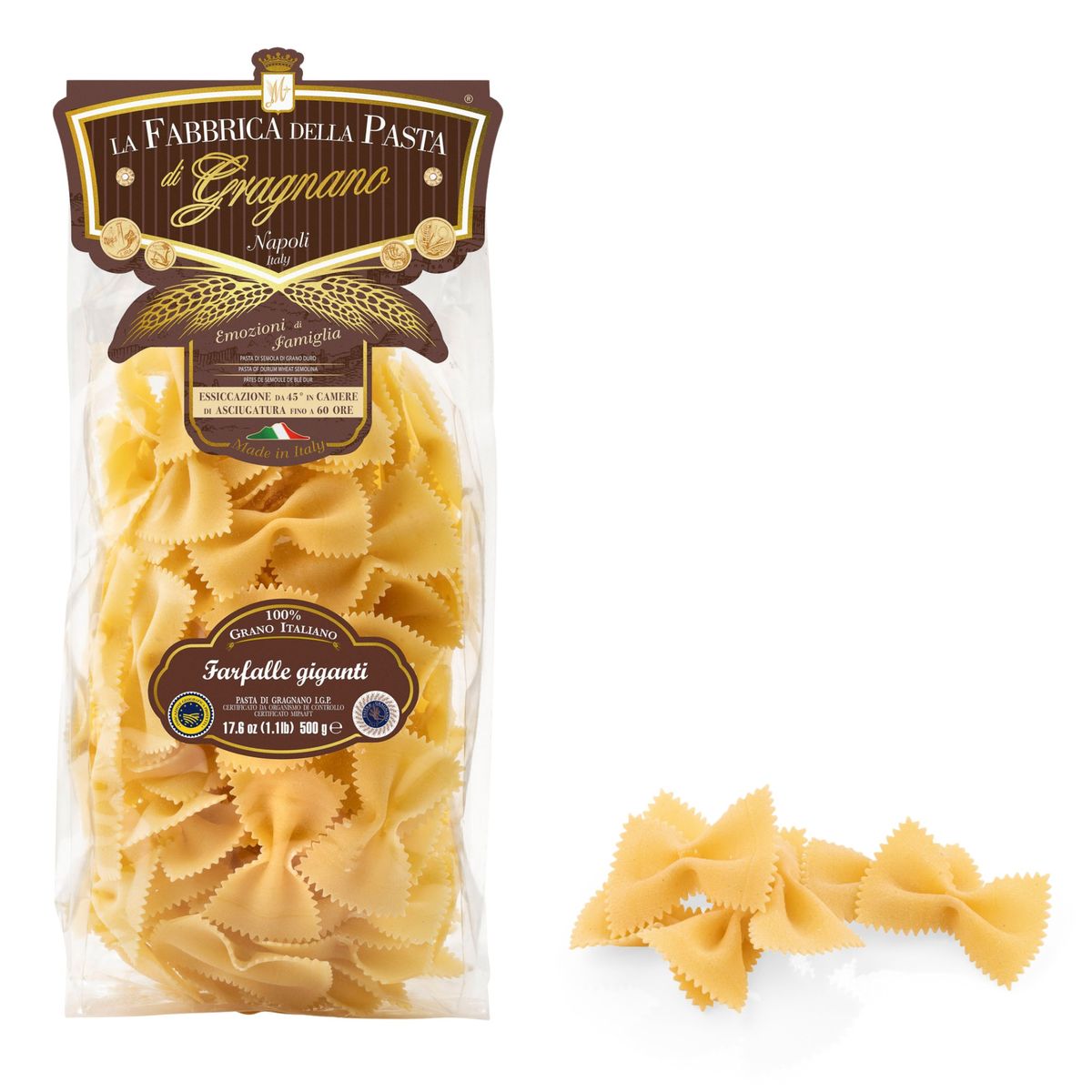 La Fabbrica della Pasta di Gragnano "Le Farfalle Giganti" Pasta di Gragnano IGP 500 Gr.