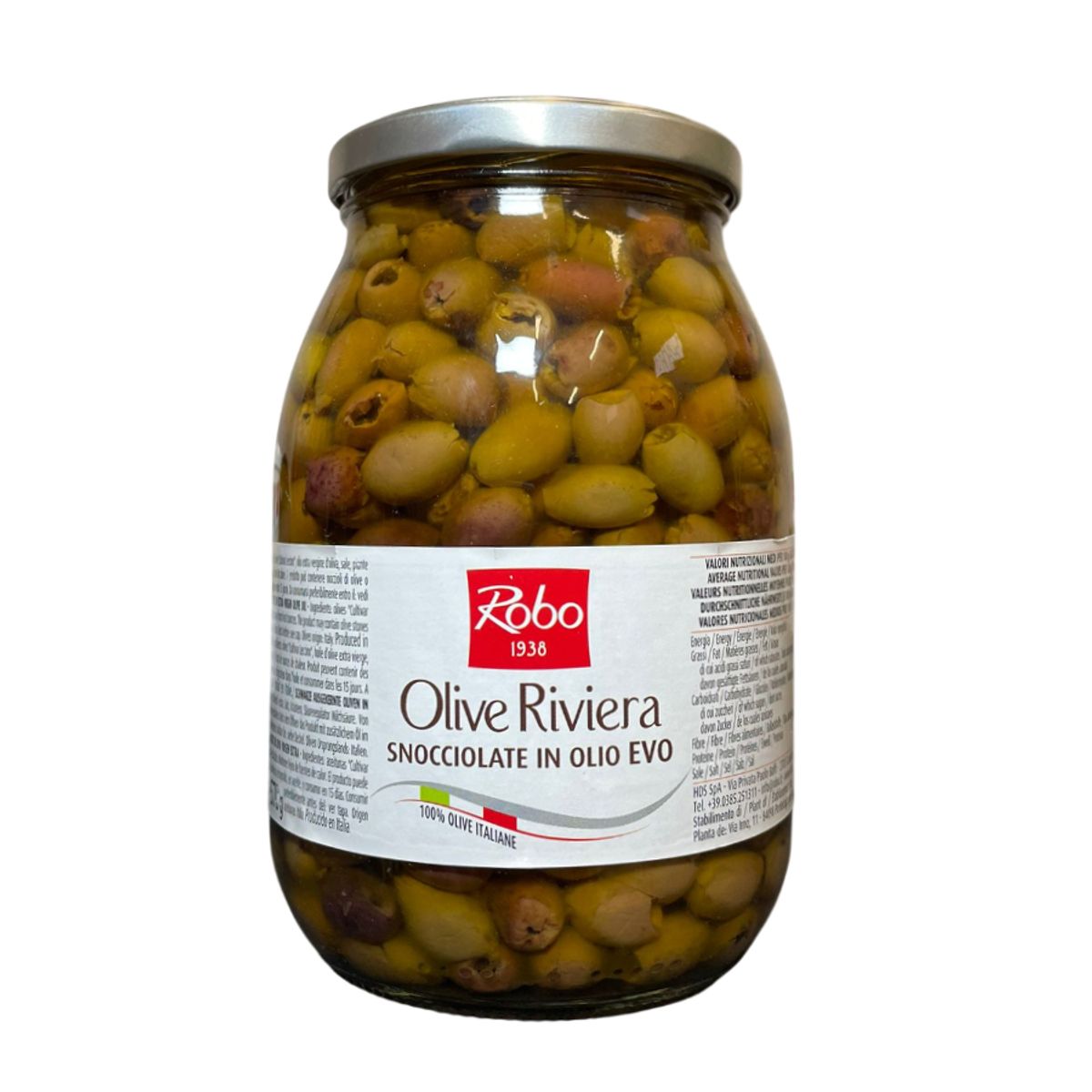 Robo Pitted Riviera Olives in Extra Virgin Olive Oil 950 Gr