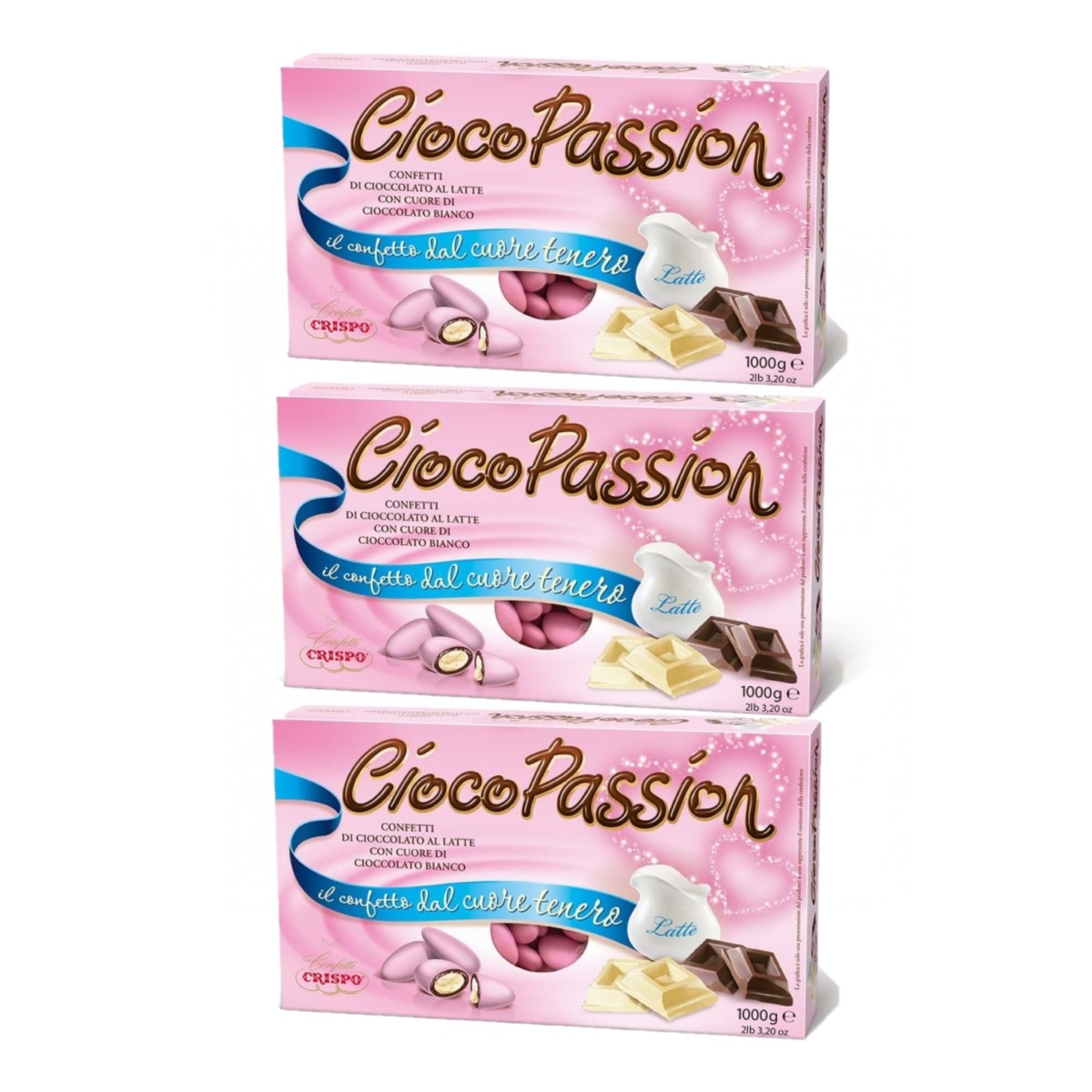 Crispo Confetti CiocoPassion Rosa 1 kg. 3 pezzi