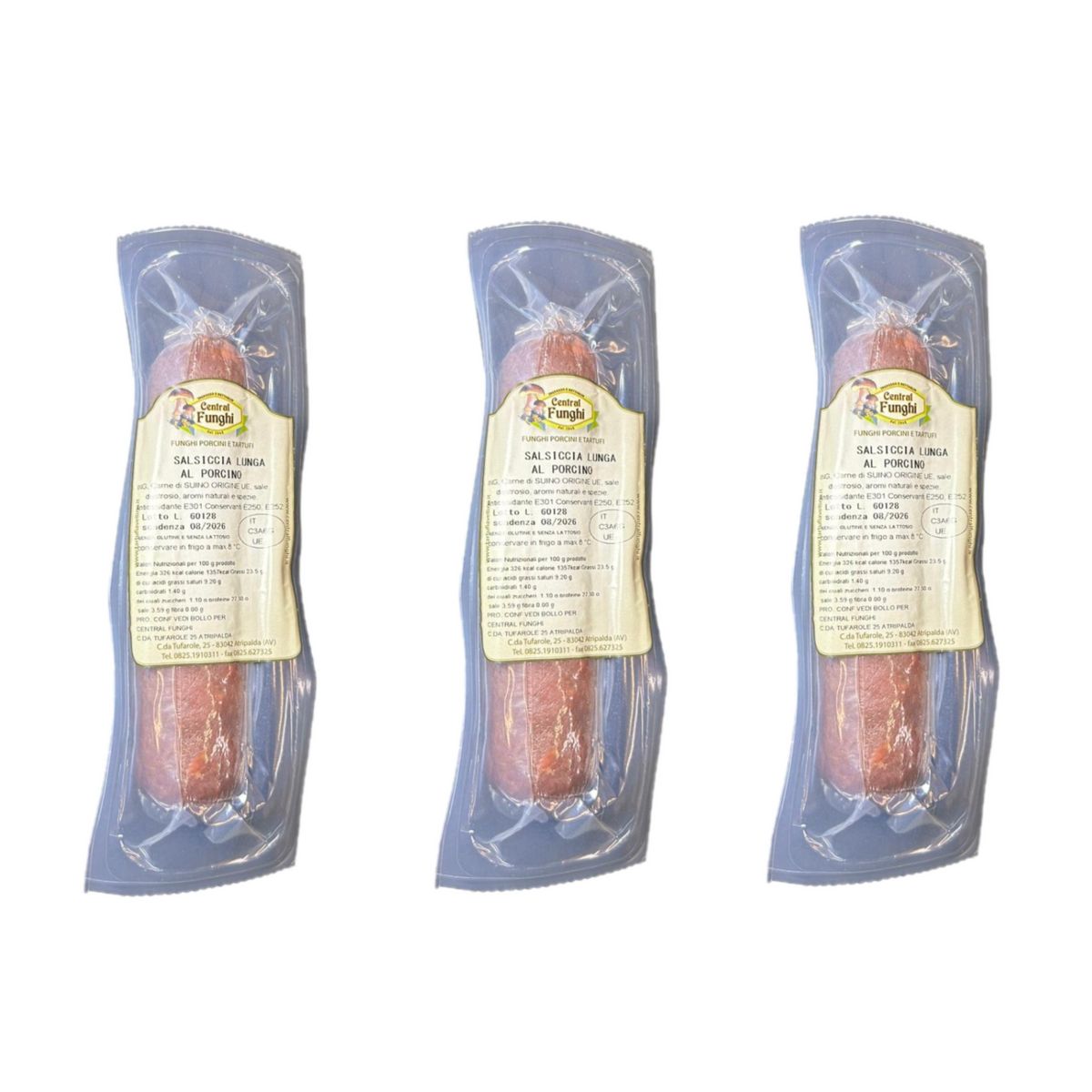 Saucisse longue aux cèpes Central Mushrooms, environ 300 g - 3 pièces