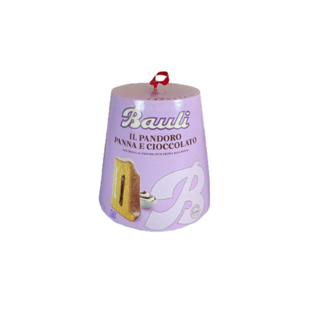 Bauli Pandoro Panna e Cioccolato 750g – Gâteau de Noël fourré d'une double crème au chocolat et à la crème, levé naturellement et dans la tradition italienne
