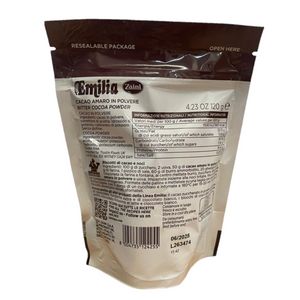 Emilia Zaini Bitter Cocoa Powder 120 g – Resealable Bag, Pure Gluten-Free Cocoa for Baking and Gourmet Recipes_1