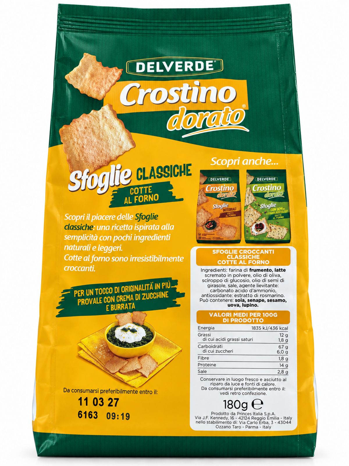 Delverde Crostino Dorato Sfoglie Classiche 180 g