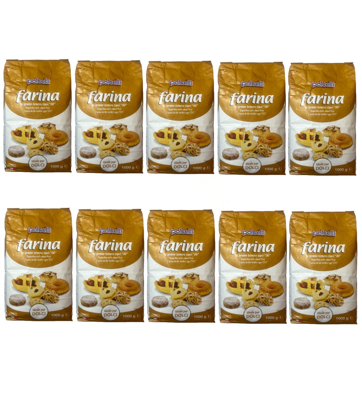 Farina Polselli 00 ideale per dolci - Kg. 1 - 10 Pezzi