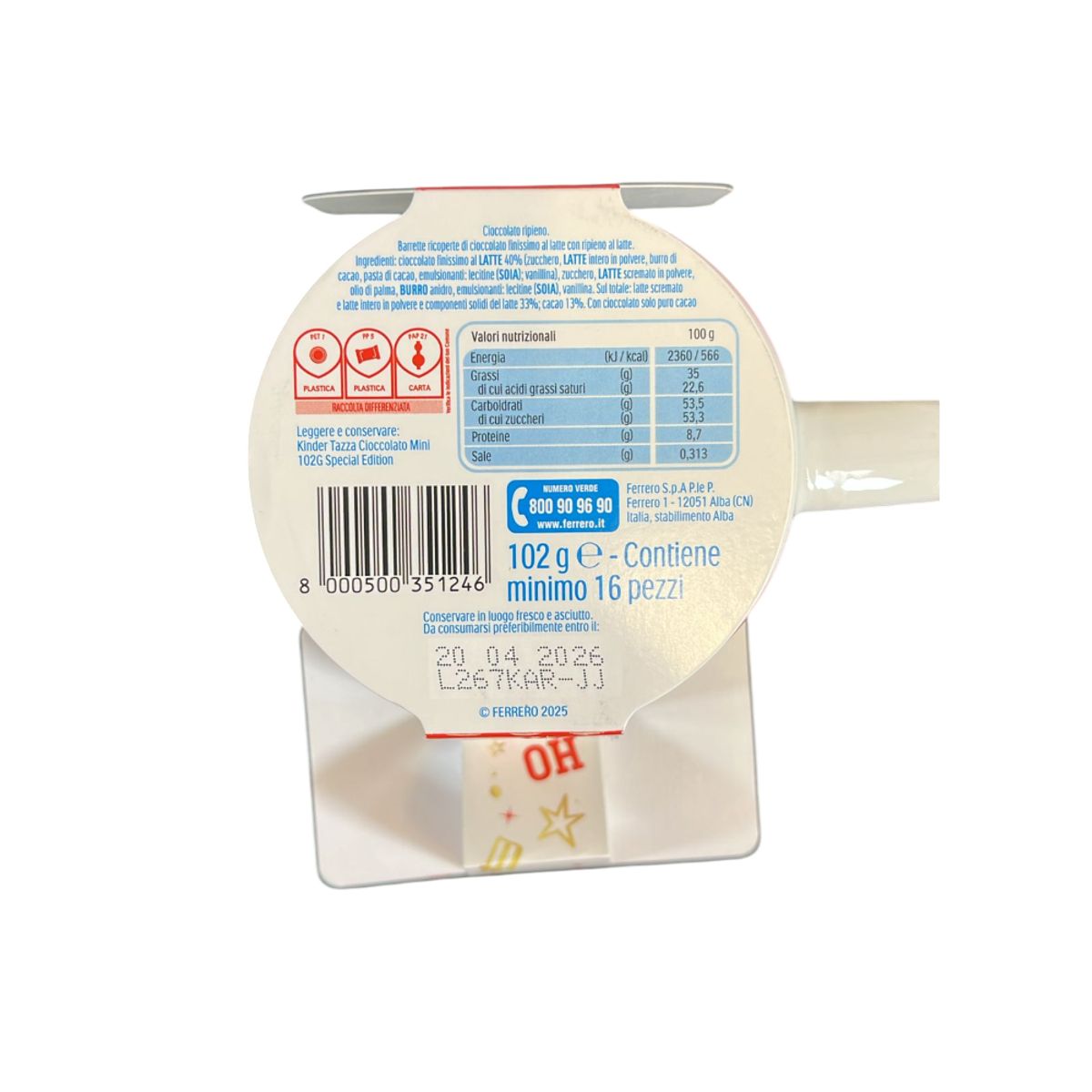 Tasse de Noël Kinder avec Kinder Mini 102 g