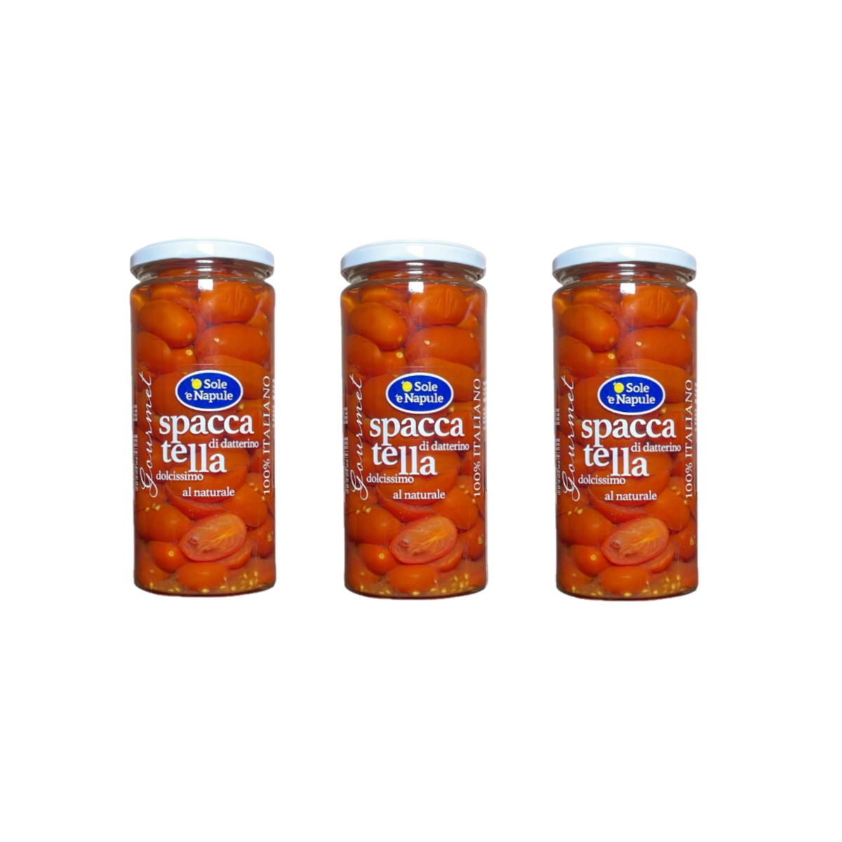 O Sole E Napule Natural Datterino Tomato Splits 560 Gr - 3 Pieces