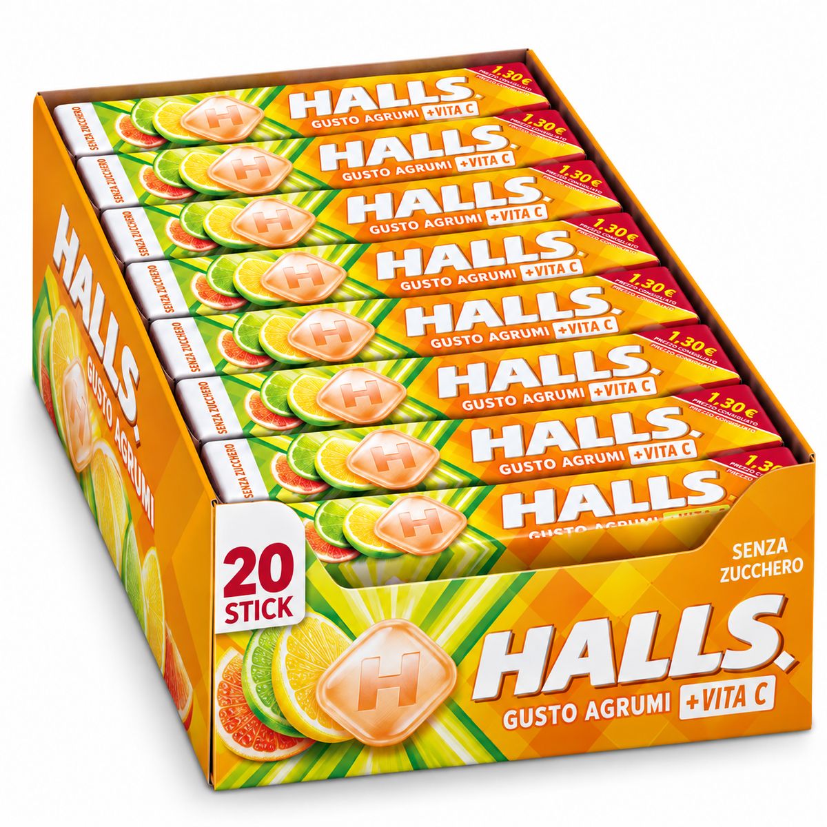 Halls Citrus + Vita C Zuckerfrei 20 × 32 g