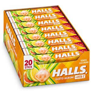 Halls Zitrusgeschmack + Vitamin C Zuckerfrei 20 Sticks × 32 g