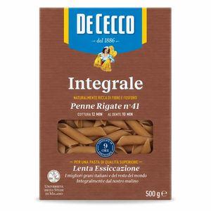 De Cecco Penne Rigate Integrali n° 41 500 g – Pasta Integrale di Semola di Grano Duro