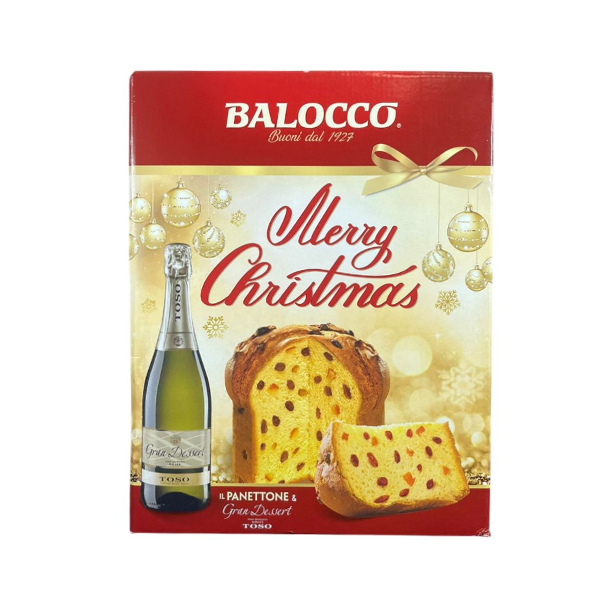 Balocco Panettone “Feliz Navidad” y Gran Postre Toso 750 g
