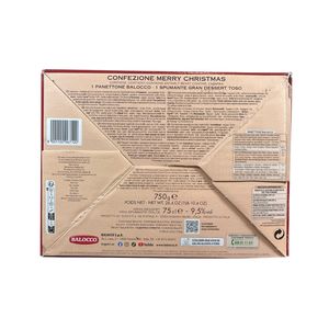Balocco “Merry Christmas” Panettone & Gran Dessert Toso 750 g – Pastel Navideño Italiano con Vino Espumoso_1
