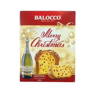 Balocco “Merry Christmas” Panettone & Gran Dessert Toso 750 g – Pastel Navideño Italiano con Vino Espumoso