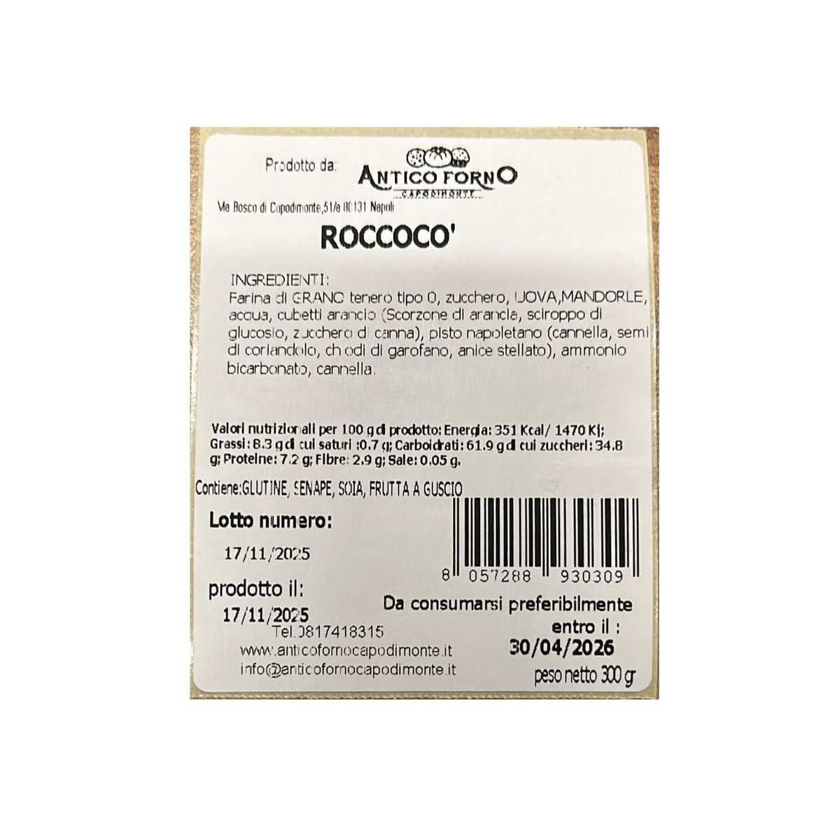 Antico Forno Roccocò 500g – Traditional Neapolitan Biscuits