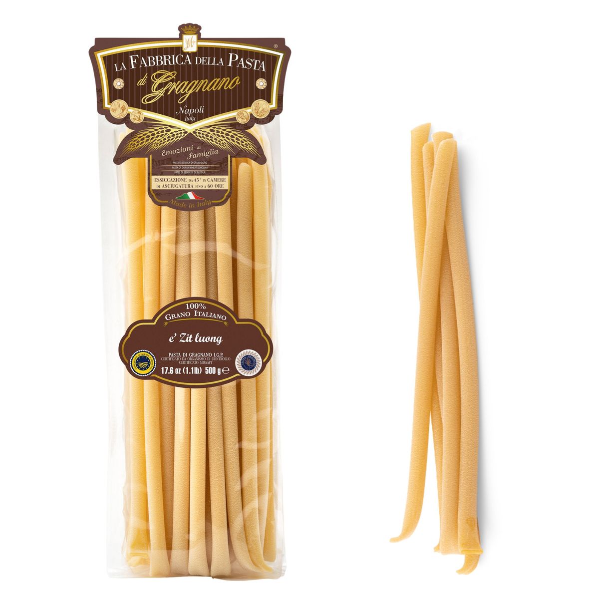 La Fabbrica della Pasta di Gragnano "e Ziti Luong" Pasta di Gragnano IGP 500 Gr.