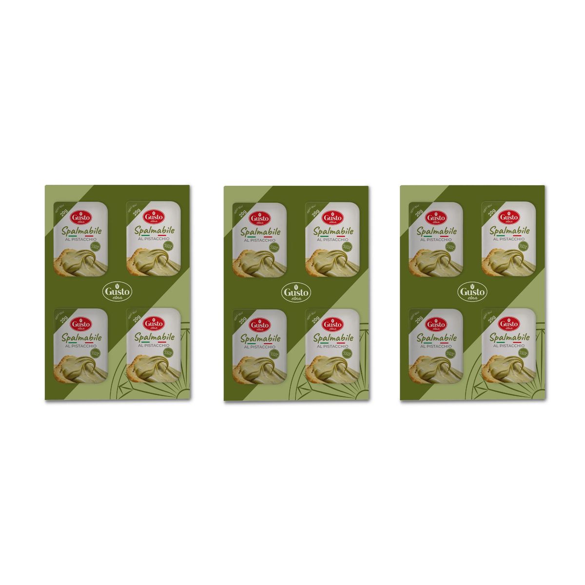 Crema de pistacho sabor Etna 4 x 20 g (80 Gr.)
