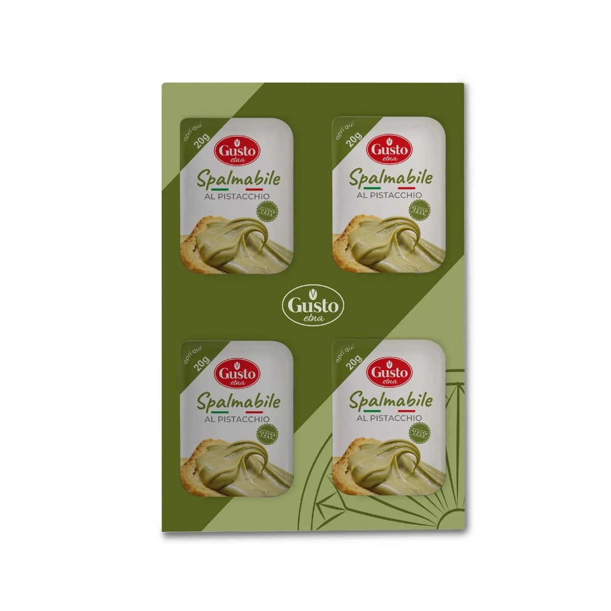 Crema de pistacho sabor Etna 4 x 20 g (80 Gr.)