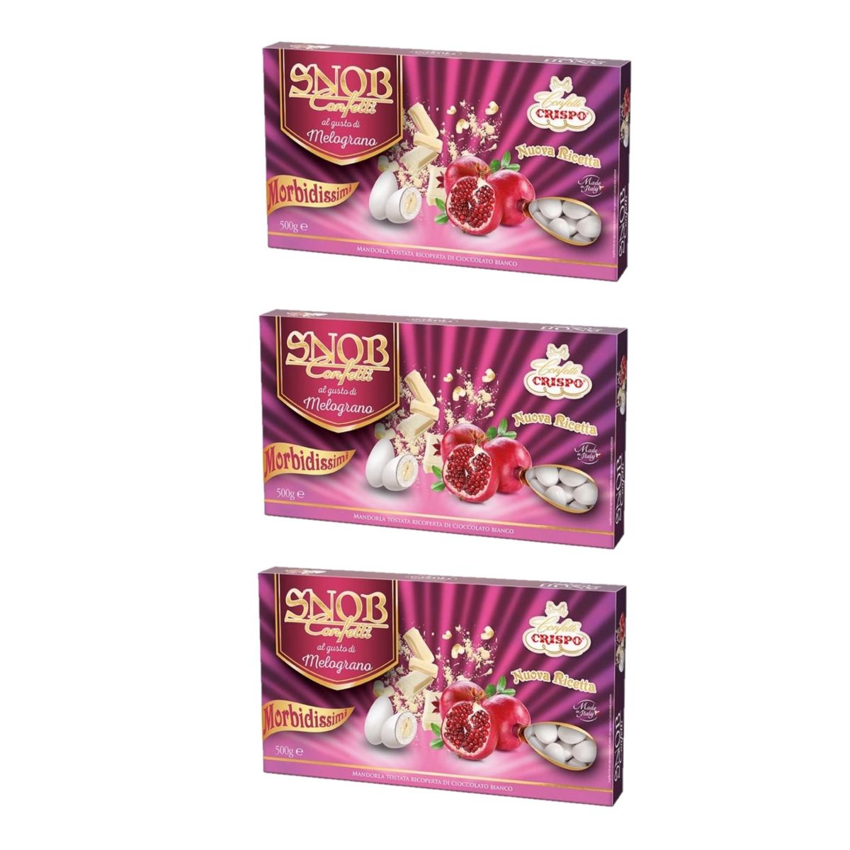 Crispo Confetti Snob con Granada 500 Gr. - 3 Piezas