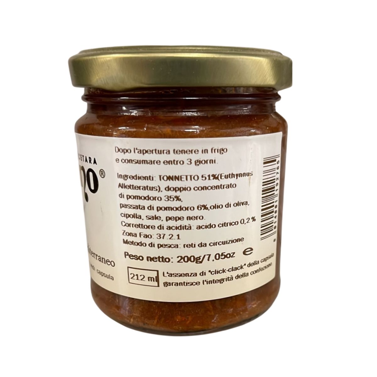 Delfino Ragù di tonnetto del mediterraneo in vetro 200 Gr
