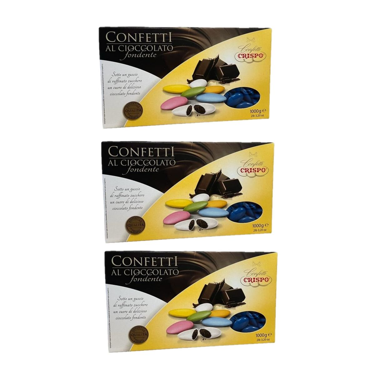 Crispo Confetti al Cioccolato Fondente blu 1 Kg. 3 pezzi