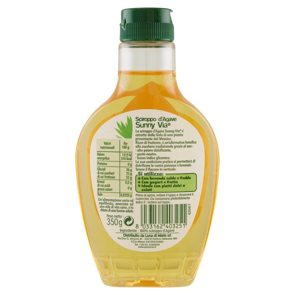 Sunny Via Agave Syrup  Natural Sweetener 350g