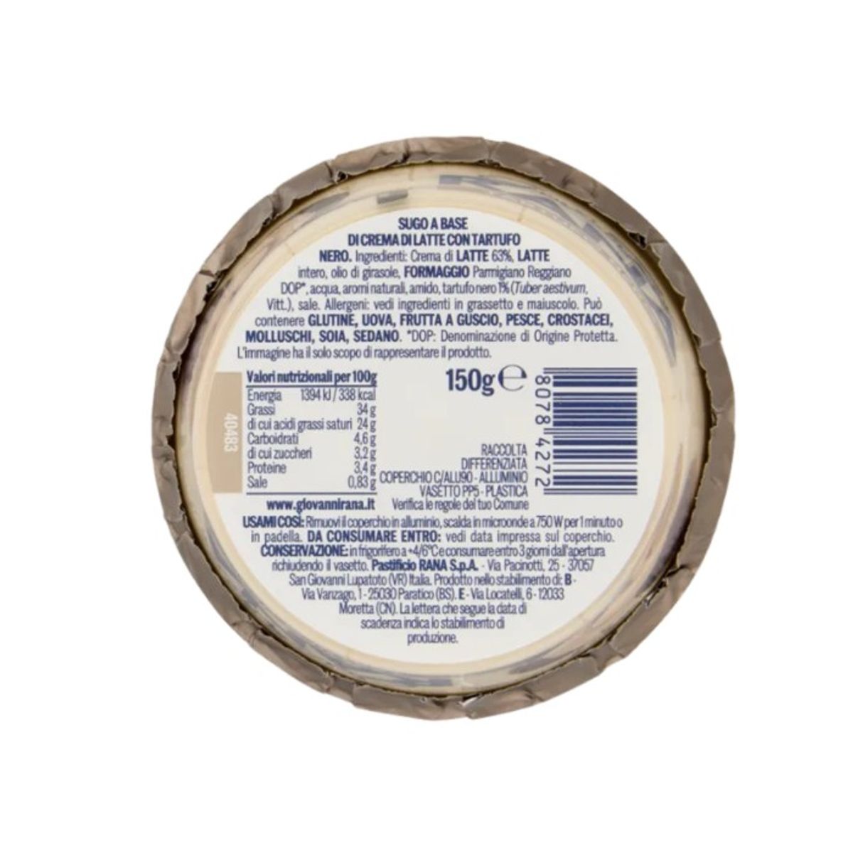 Giovanni Rana Black Truffle Fresh Sauce 150 Gr.