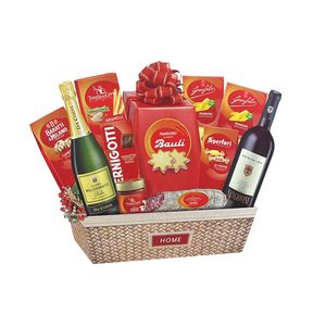 Le Cadeau Panier “Aghi di Pino” 12 Pièces – Coffret Gourmand Italien avec Pandoro Bauli, Vins et Douceurs Artisanales