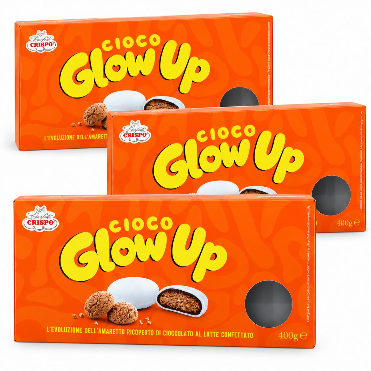 Crispo Cioco Glow Up Chocolate Amaretti 400g - 3 piezas