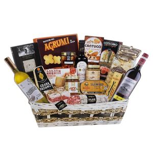 Villa Guelfa Geschenkkorb „Contea“ – 18 Italienische Spezialitäten mit Wein, Wurstwaren, Käse & Feinkost