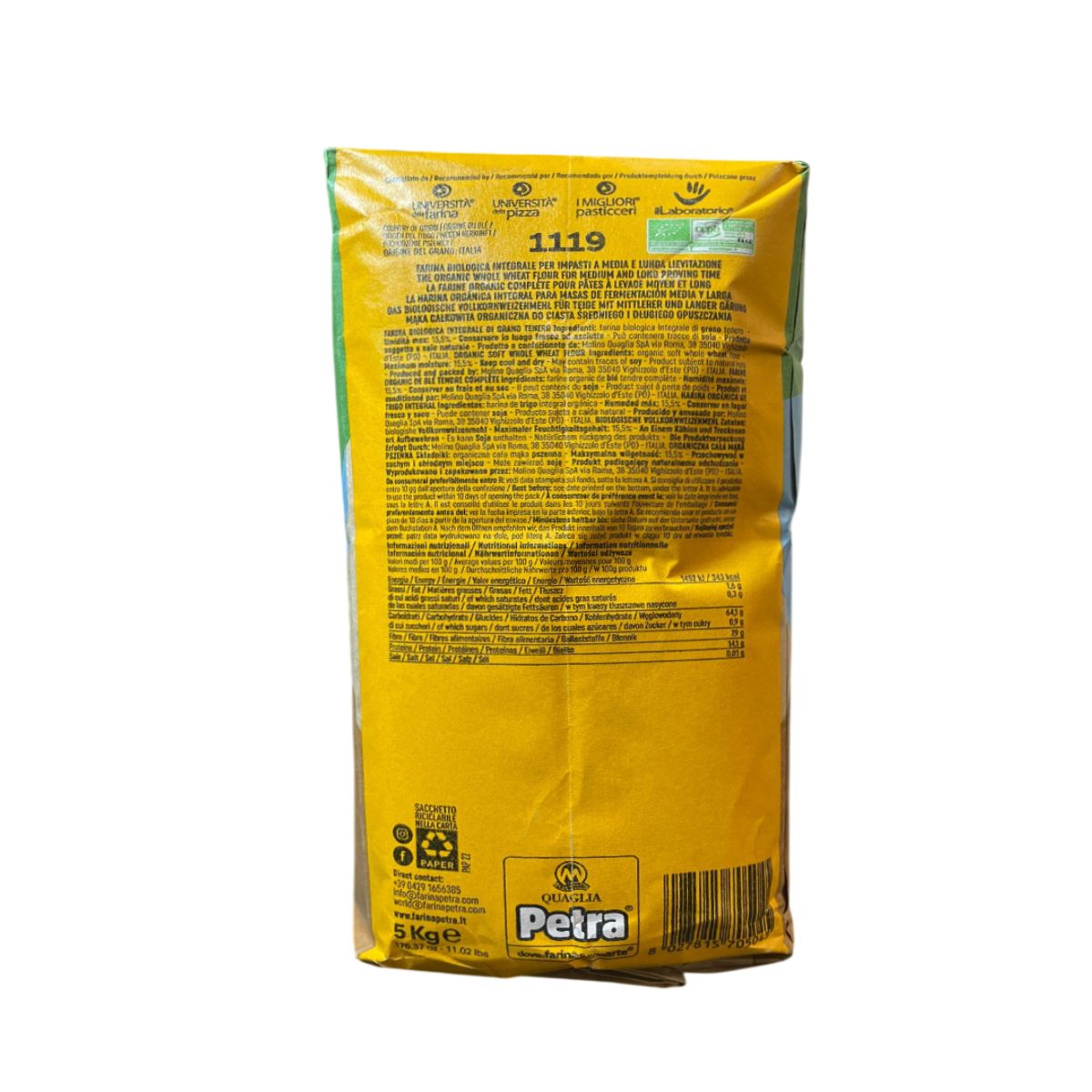 Molino Quaglia Petra 1119 Bio-Vollkornmehl 5 kg