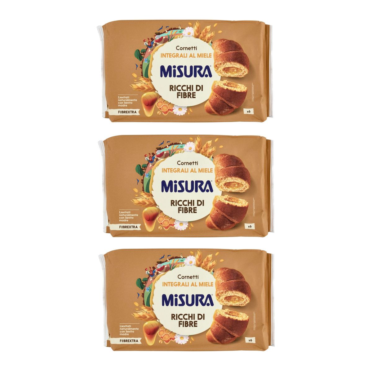 Misura Fibrextra 6 Croissants Complets au Miel 308 Gr.