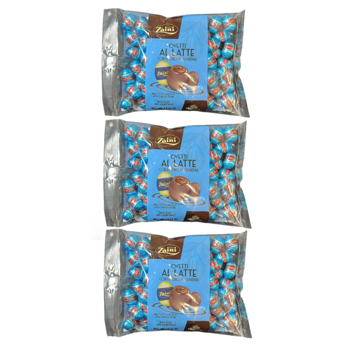 Zaini Ovetti al Latte con Ripieno al Gianduia 400 g - 3 Pezzi