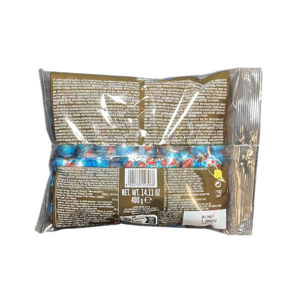 Zaini Ovetti al Latte con Ripieno al Gianduia 400 g