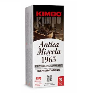 Kimbo 10 Kapseln Kompatibel mit Nespresso Maschinen Antica Miscela – 100% Arabica Dunkle Röstung