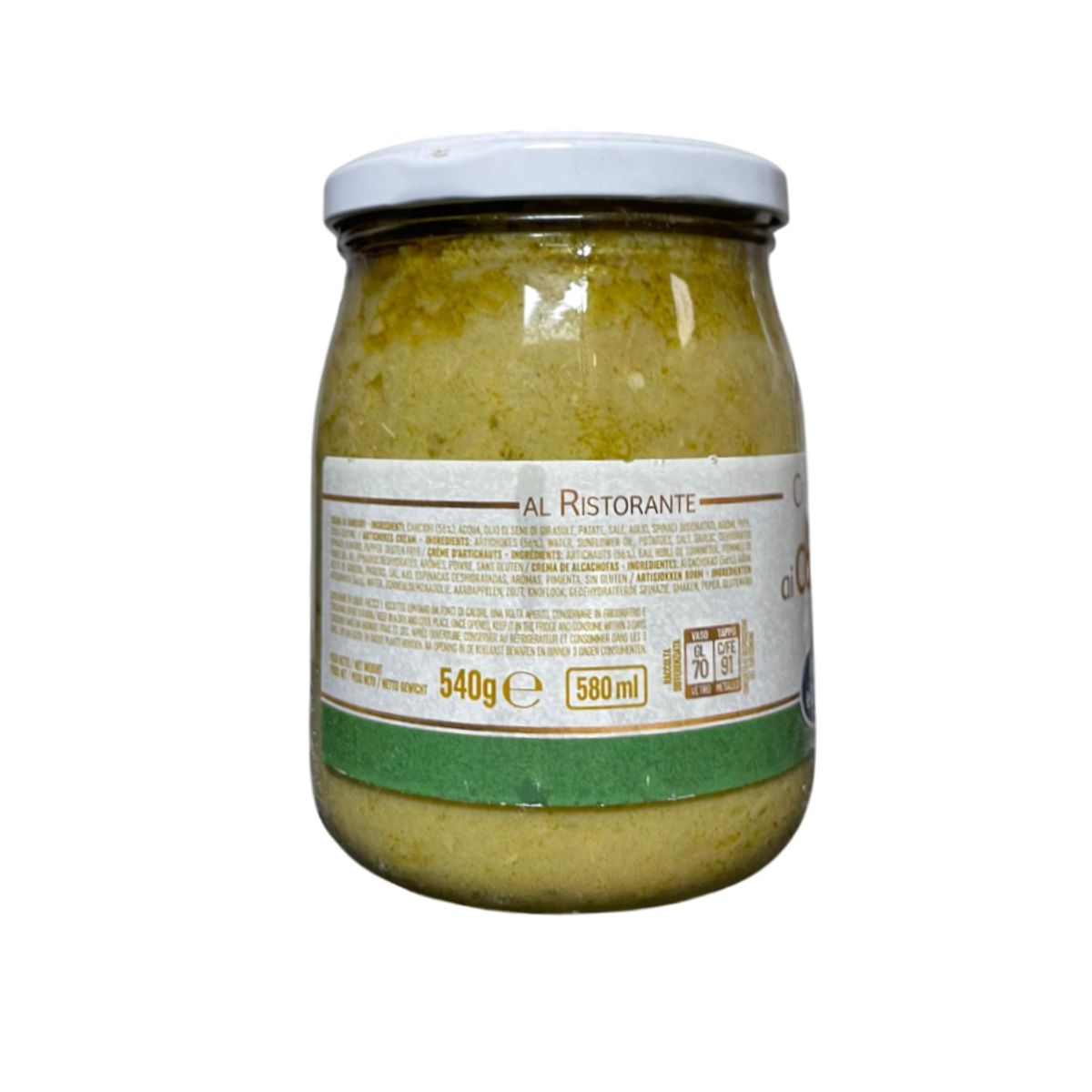 O lenguado e crema de alcachofas Napule 540 Gr.