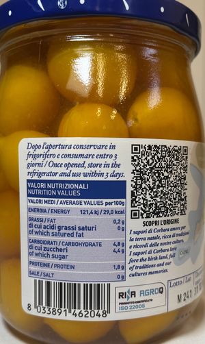 The flavors of Corbara yellow tomato with lace in water and salt 520 Gr._1