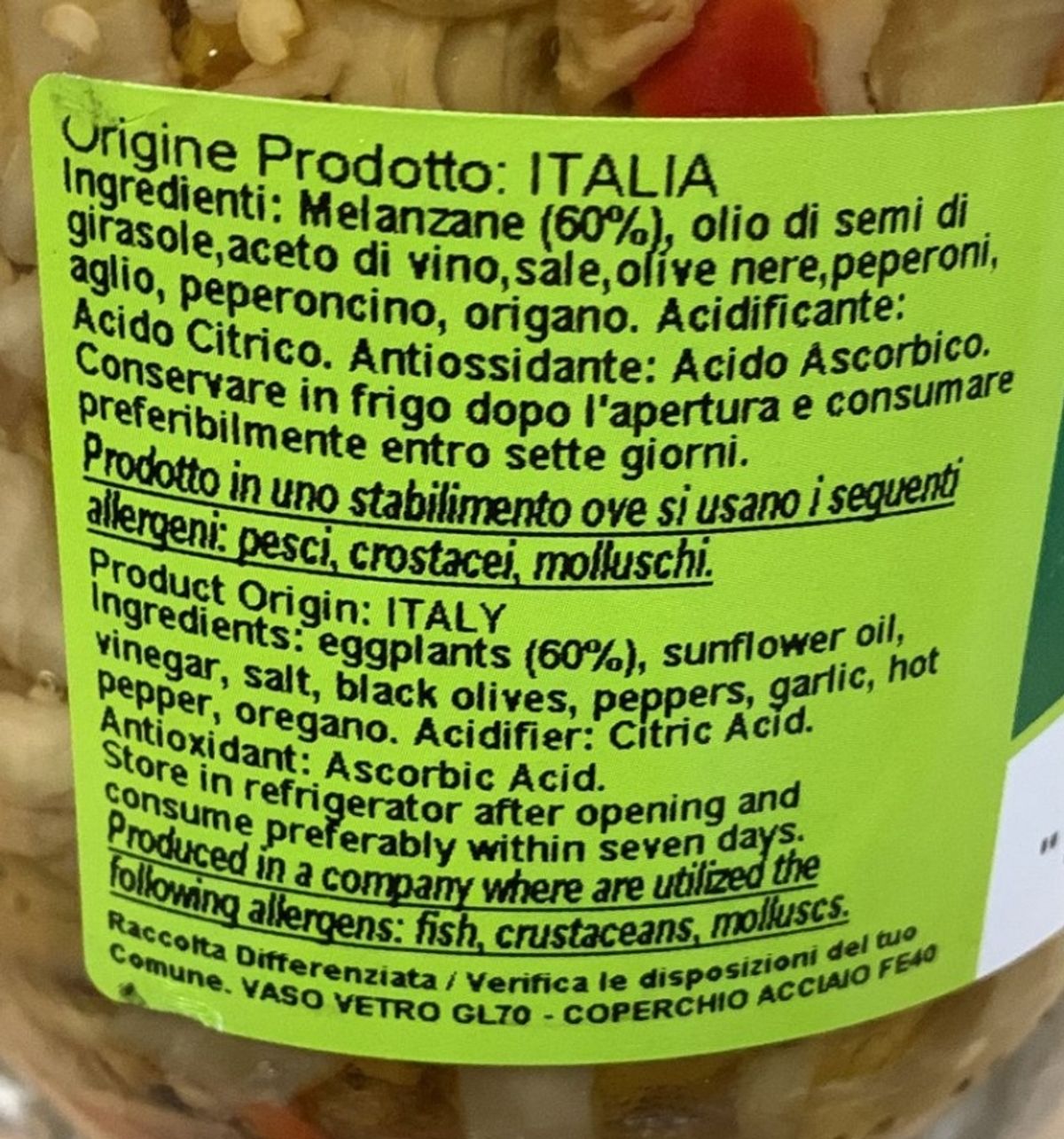 Artigiana Sud Eggplant fillets in oil 530 Gr.