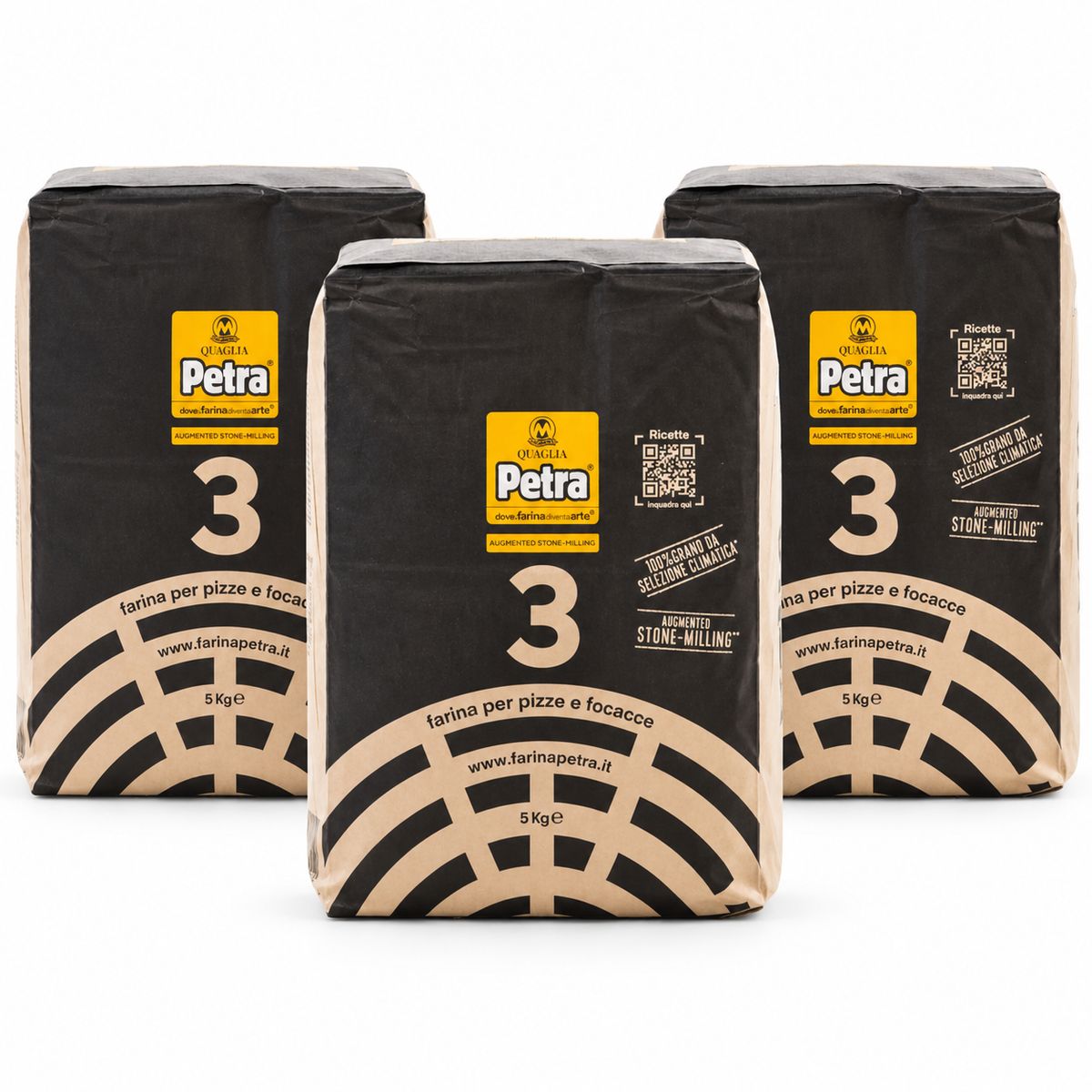 Molino Quaglia Farina Petra 3 5 Kg. - 3 pezzi