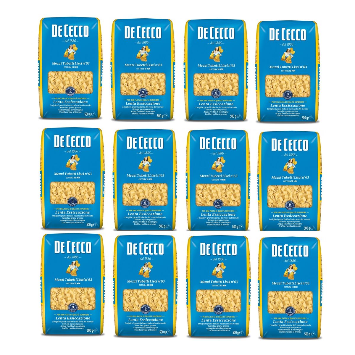 De Cecco Half Smooth Tubes n°63 500 Gr.