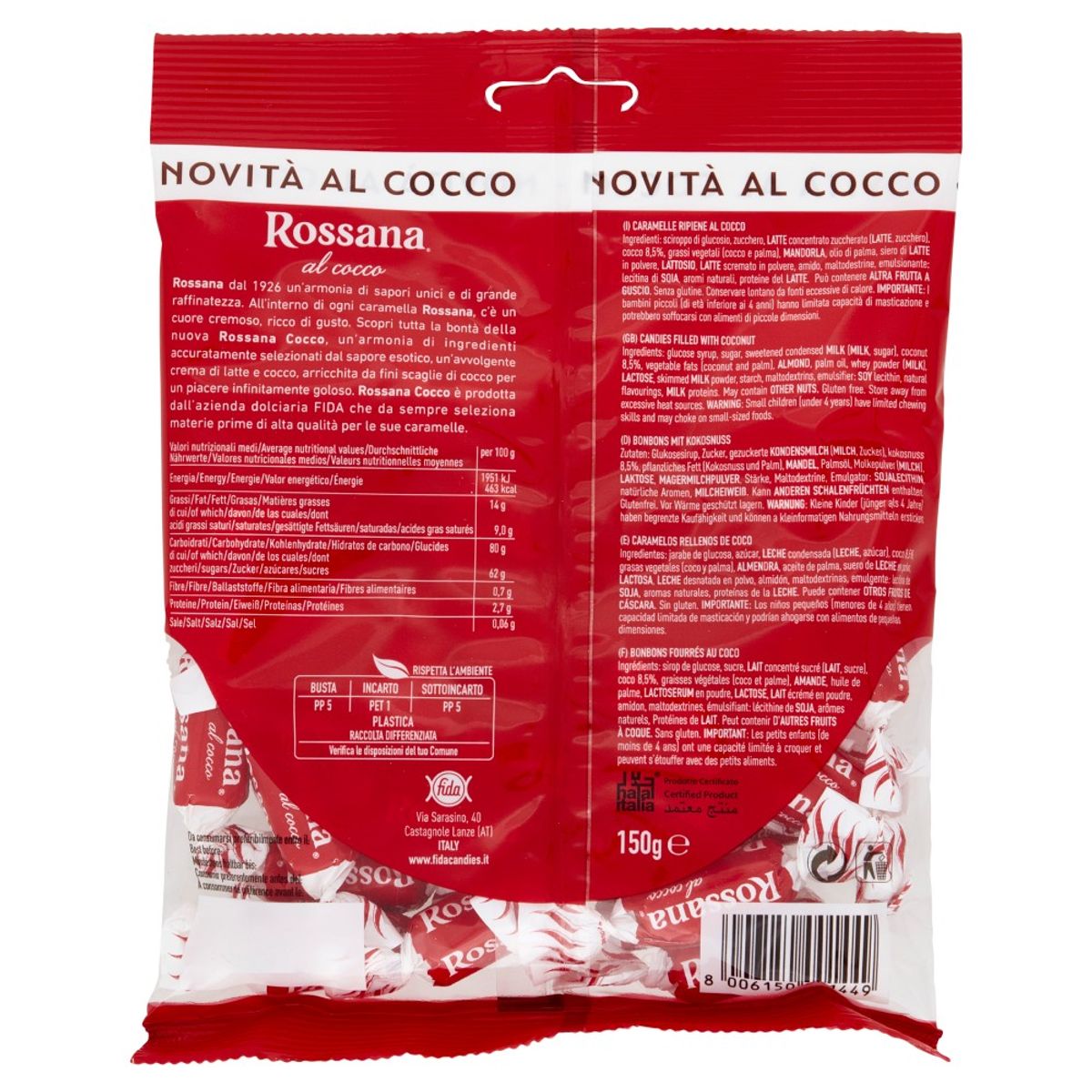 Rossana Coconut Candies 150 Gr.