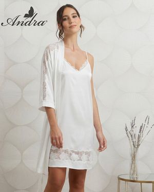 Completo Camicia da Notte Spalla Stretta + Vestaglietta Andra Composé_1