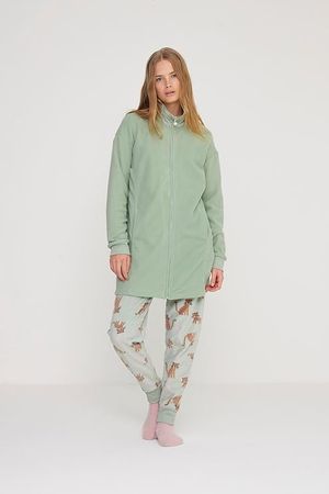 Noidinotte -Vestaglia Donna Roar in Pile con Zip art GE2818AB _1