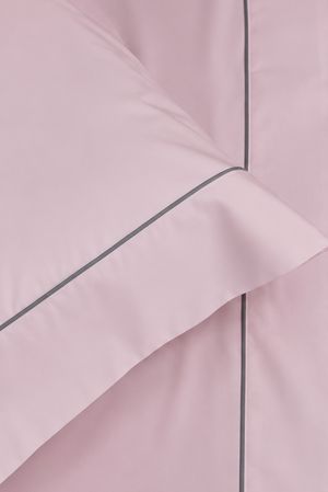 Completo Letto Matrimoniale in Percalle con Rigo a Contrasto di Biancaluna_1