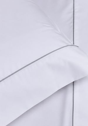 Completo Letto Matrimoniale in Percalle con Rigo a Contrasto di Biancaluna_desktop_2
