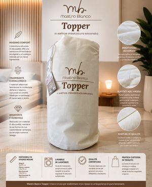 Topper Mastro Bianco Traspirante e Anallergico con Angoli Elastici_1
