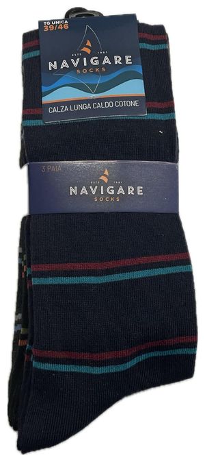 3 Paia Calze Lunghe Uomo Navigare Colori Assortiti