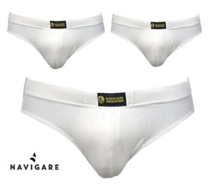 Navigare set 3 slip da uomo bianchi elastico interno art.574E_0