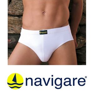 Navigare set 3 slip da uomo bianchi elastico interno art.574E