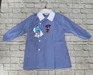 Grembiule Disney a Quadretti Azzurri con Bottoni_1