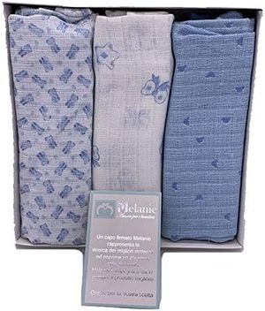 MELANIE SET 3 QUADRATI DI GARZA 70 x 70 cm 100% COTONE_1