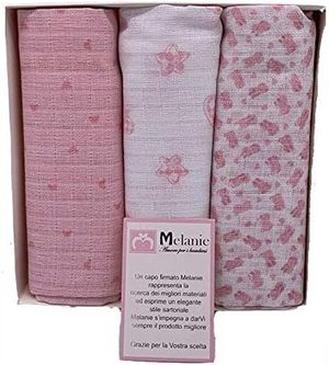 MELANIE SET 3 QUADRATI DI GARZA 70 x 70 cm 100% COTONE_0